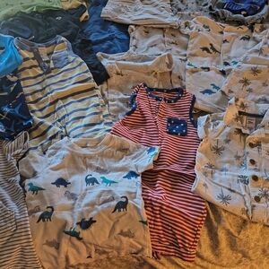 Dinosaur and Striped Kids Pajama Set